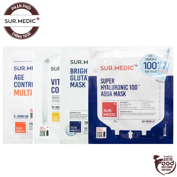 Mặt nạ dưỡng trắng chuyên sâu Hàn Quốc Sur.Medic+ Bright Glutathione Mask 30g