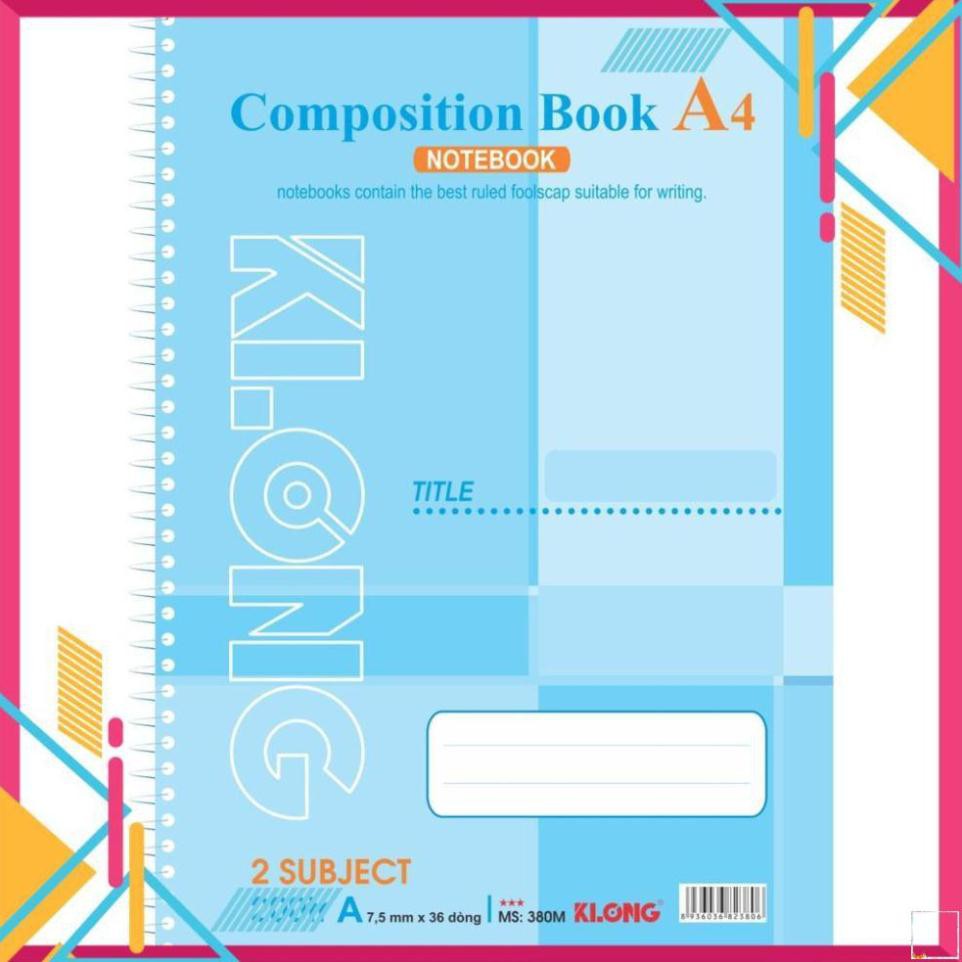 Sổ lò xo đơn KLONG A4 200 Trang; MS: 380 []