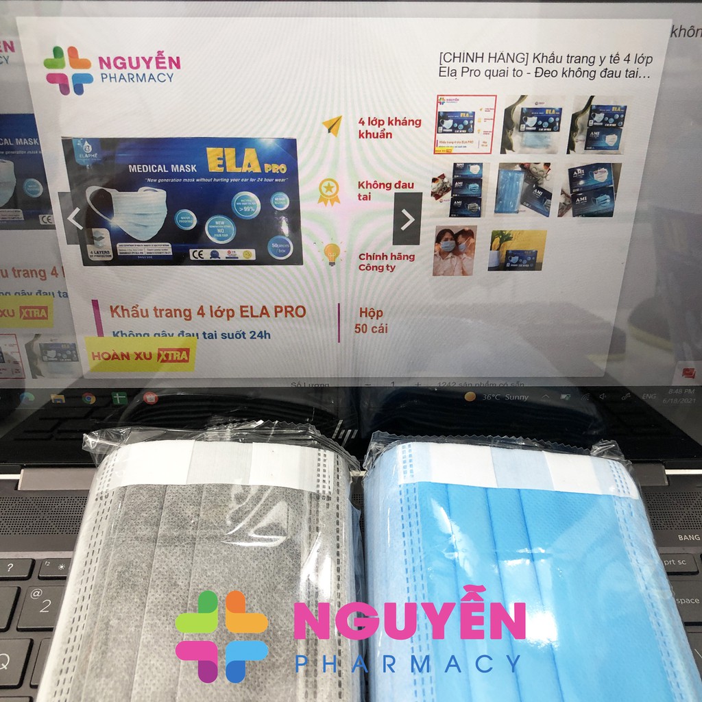 [CHÍNH HÃNG] Khẩu trang y tế 4 lớp Ela Pro quai to - Đeo không đau tai suốt 24h | BigBuy360 - bigbuy360.vn