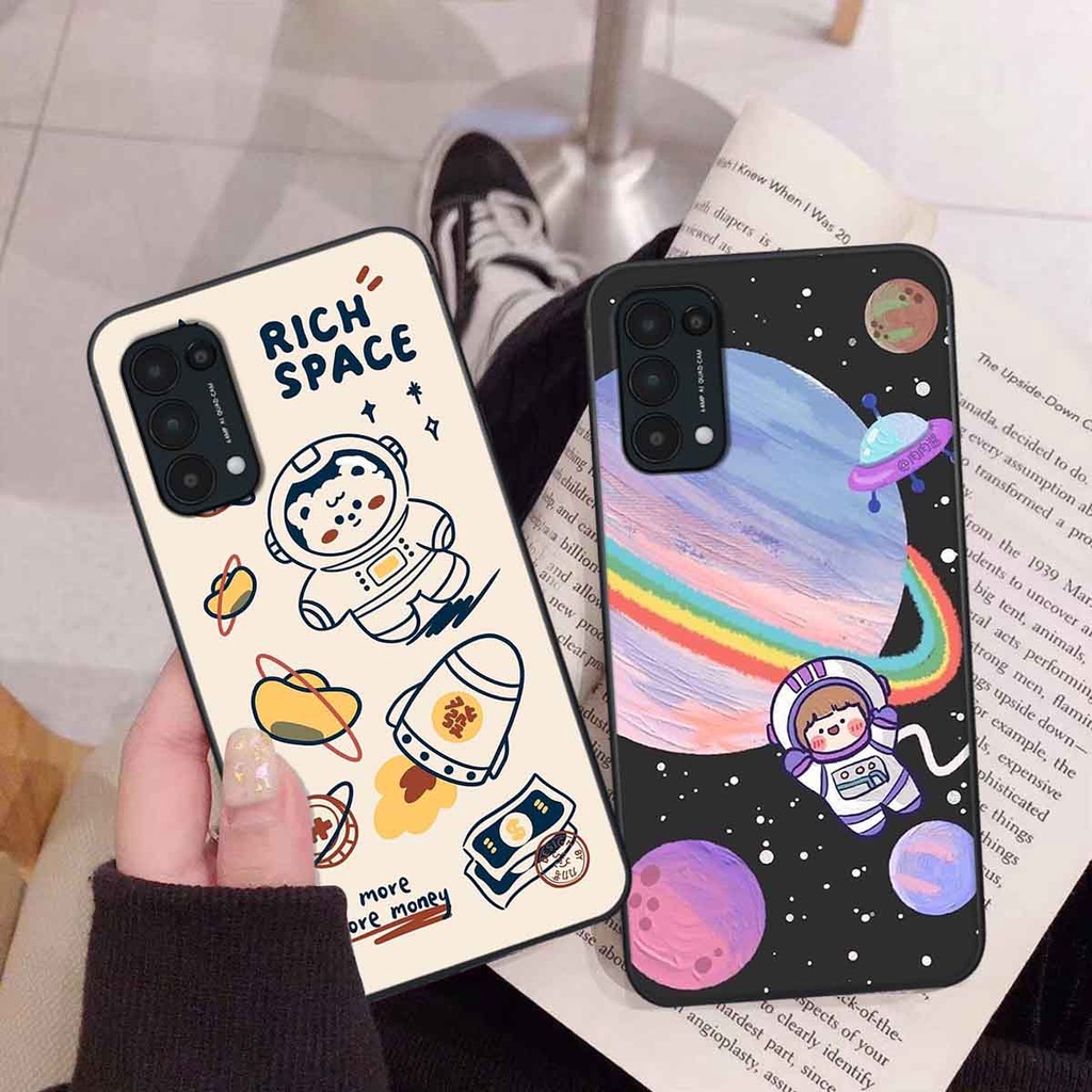 Ốp Oppo Reno5 4G / Reno5 5G / Reno 5 in hình vũ trụ, phi hành gia bầu trời cute dễ thương
