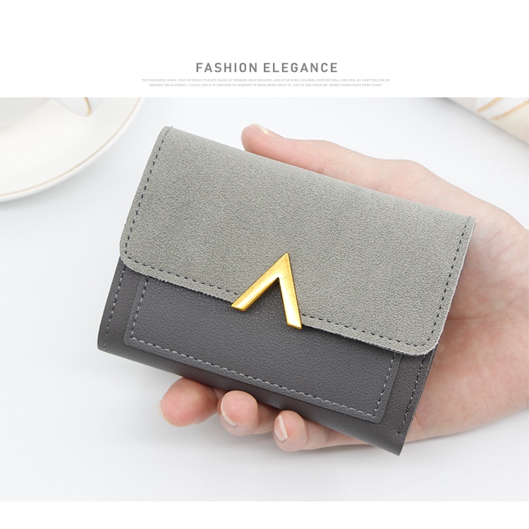 Ví Ngắn Đựng Thẻ 30% Hình Chữ V Đơn Giản Phong Cách Âu Mỹ Cho Nữ
