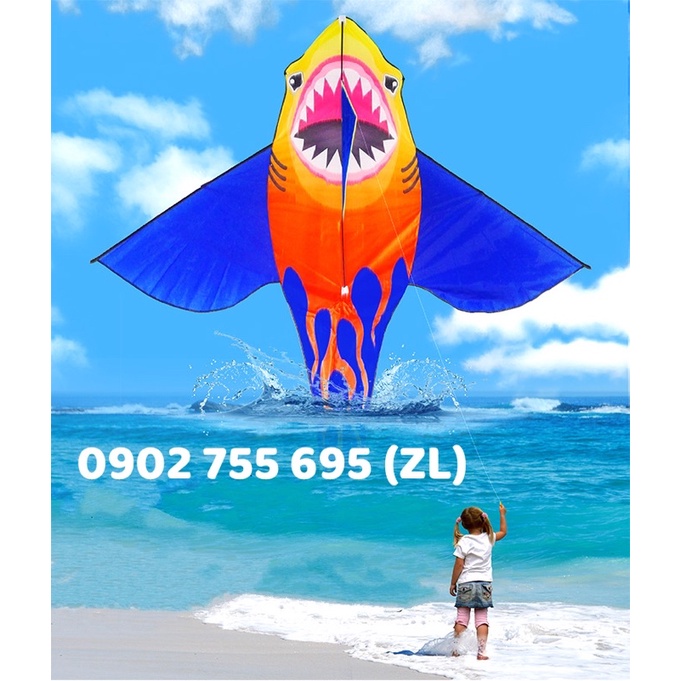 {2023 HOT} [MUA 1 ĐƯỢC 2] DIỀU CÁ MẬP FIBERGLASS - TẶNG TAY CẦM thả diều dài 150M + TÚI ĐỰNG shop diều giá rẻ, diều đẹp