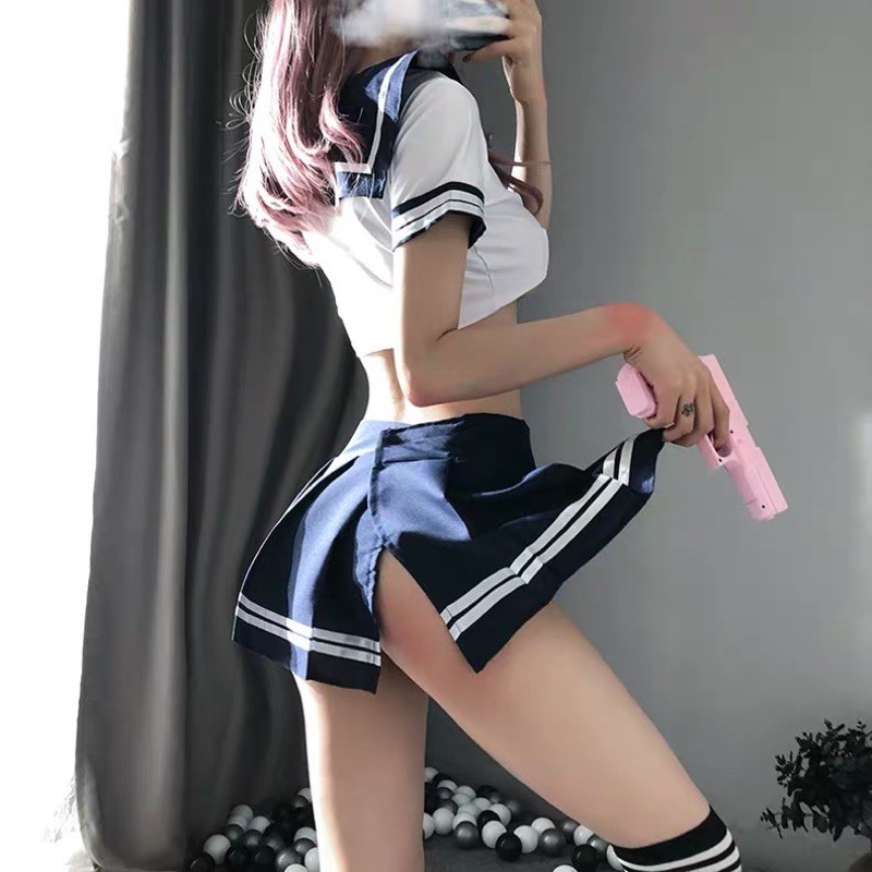 Đồ ngủ cosplay học sinh sexy - Set váy ngủ cosplay nữ sinh gợi cảm anime Dinnastore