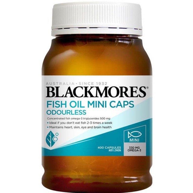 Dầu cá Blackmores Fish Oil Mini Caps 400 viên của Úc- ĐỦ BILL CHEMIST