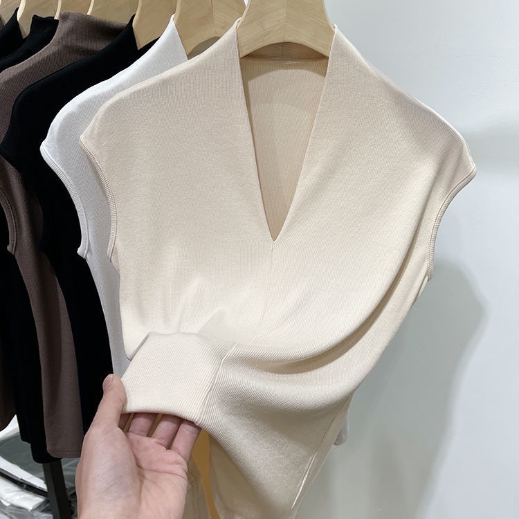 Áo Thun Sát Nách Cổ Chữ v Dáng Rộng Vải Cotton Thời Trang Xuân Hè 2022 Chất Lượng Cao