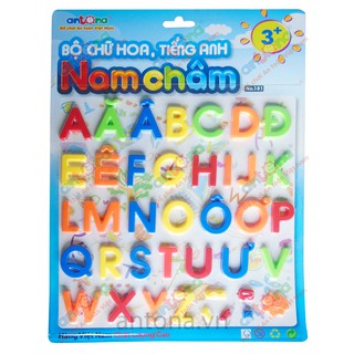 (Hàng VN) Vỉ Chữ Cái Tiếng Việt In Hoa Có Nam Châm Giúp Bé Học Tốt