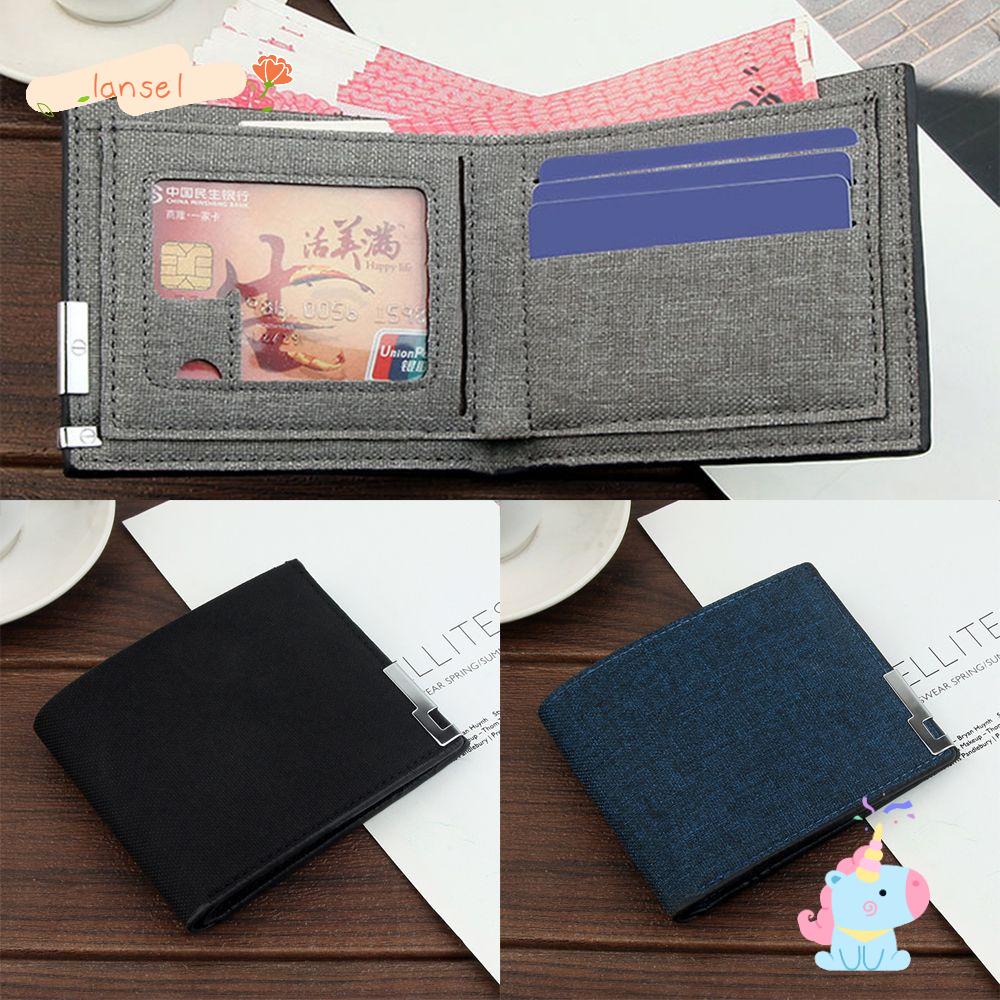 Ví Ngắn Bằng Vải Canvas Có Khóa Kéo Thời Trang Dành Cho Nam Giá Đỡ