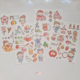 Set 4 tấm hình dán, sticker giấy dễ thương