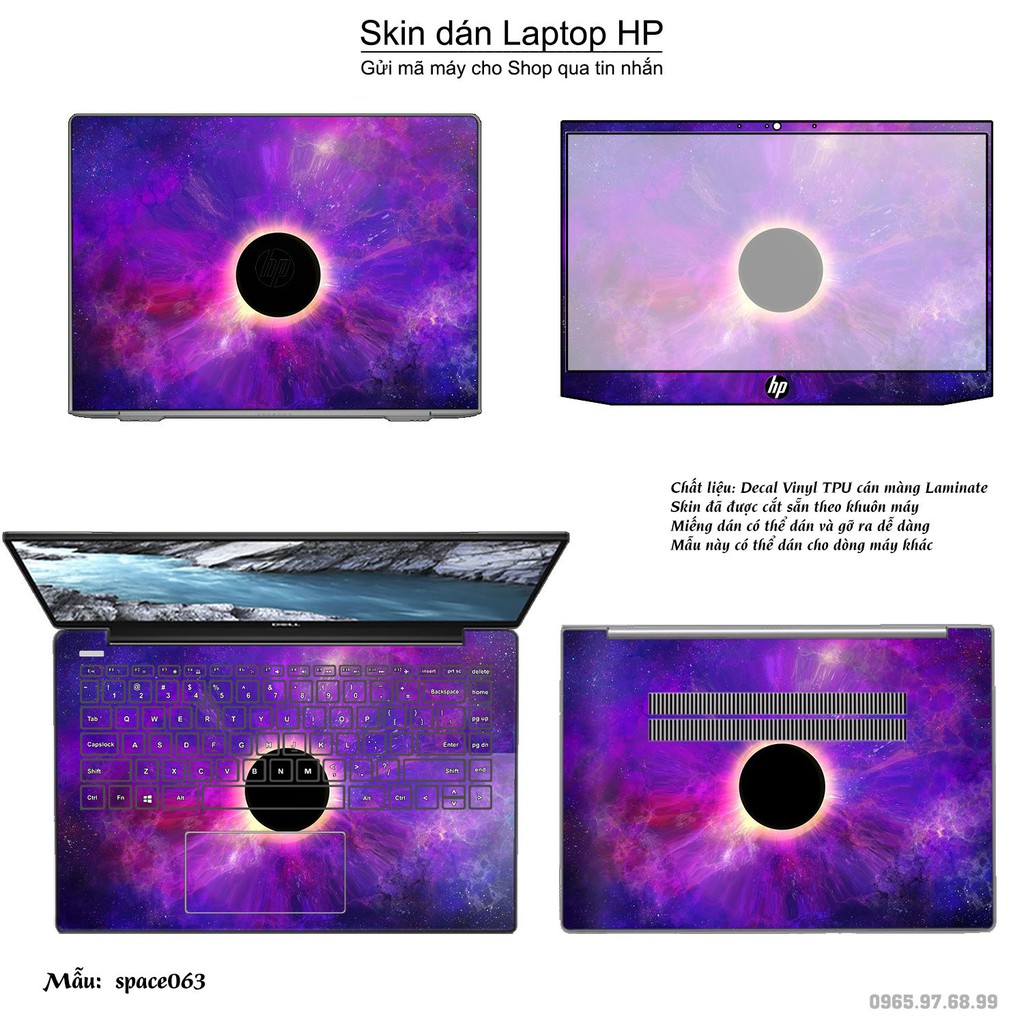 Skin dán Laptop HP in hình không gian nhiều mẫu 11 (inbox mã máy cho Shop)