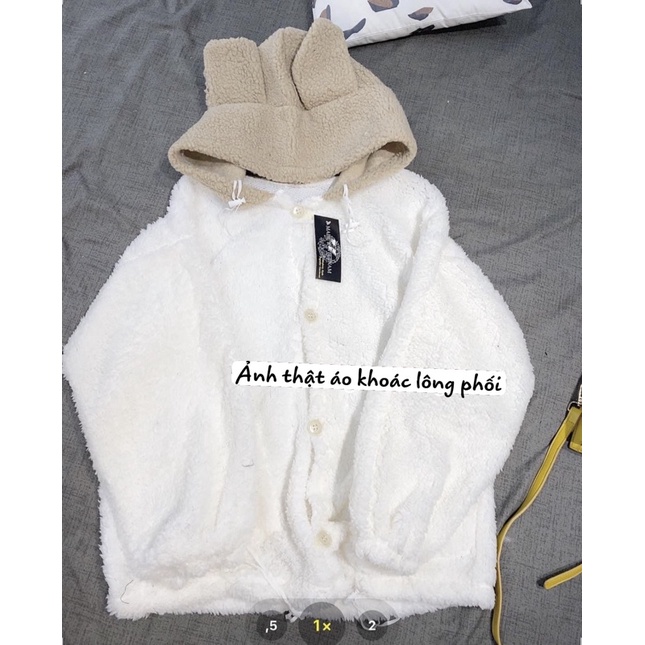 [RẺ VÔ ĐỊCH] Áo khoác nỉ,lông tai gấu phối mũ cúc bấm Một màu Hàn Quốc from thụng Unisex,Áo khoác nữ Ulzzang(ảnh thật)