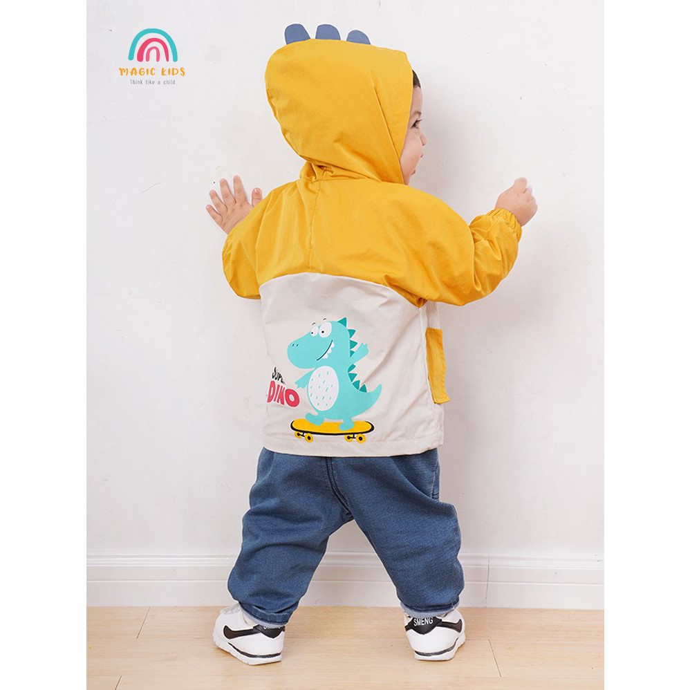 Áo khoác gió 2 lớp hình khủng long Dino cho bé AO20016 - MAGICKIDS