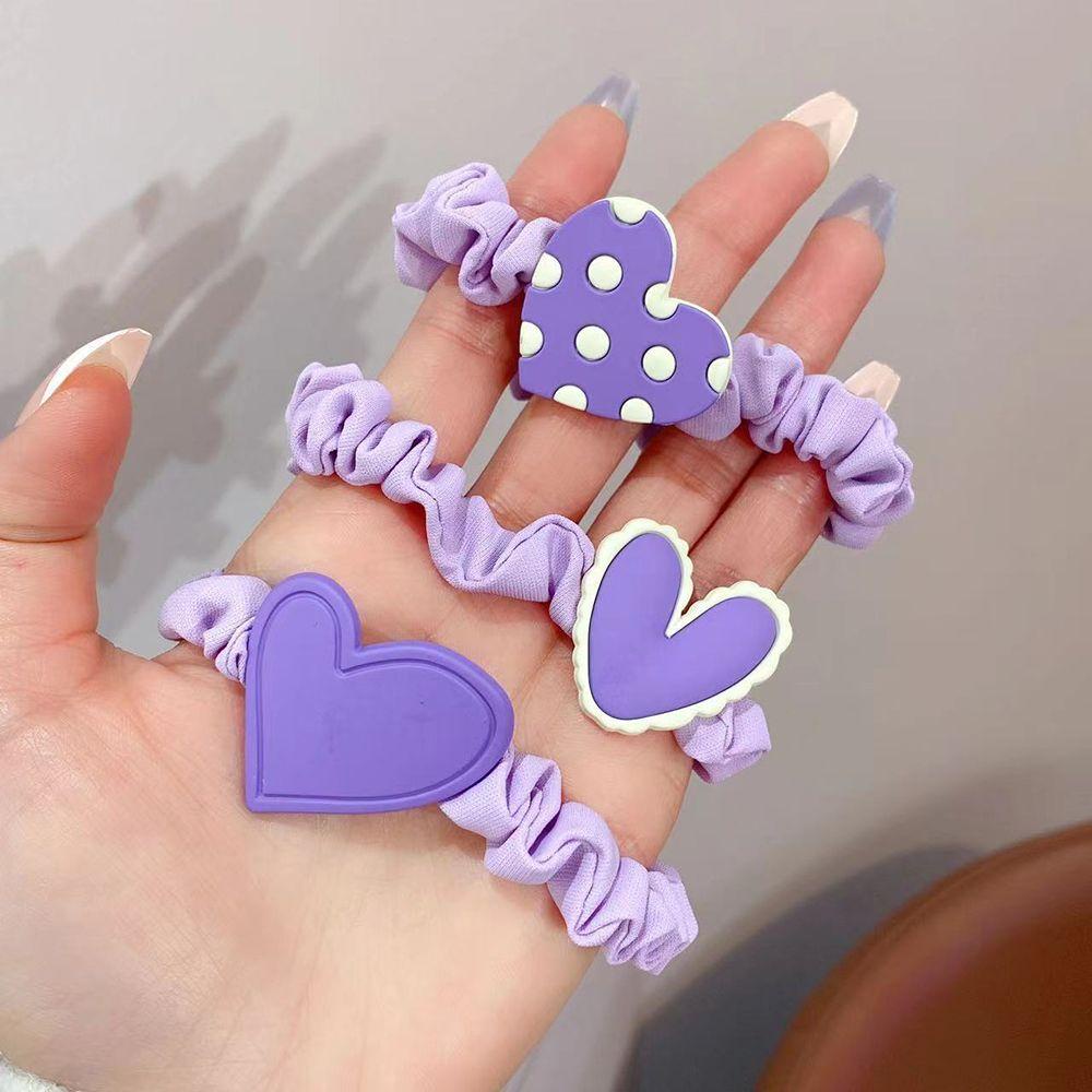 NICKOLAS Dây Buộc Tóc Nhựa Hình Trái Tim Dễ Thương Cho Nữ