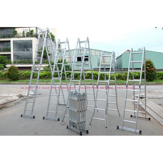 Thang nhôm gấp 4 khúc chữ m ameca đa năng amc-m203 3m6, amc-m204 4m7, amc-m205 5m8