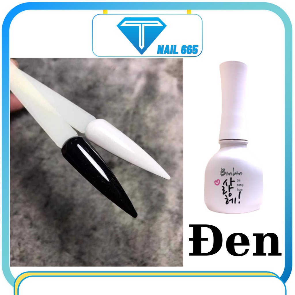 Sơn gel nail đen trắng . Nước sơn móng tay đen trắng Bin Bin hàn quốc cao cấp