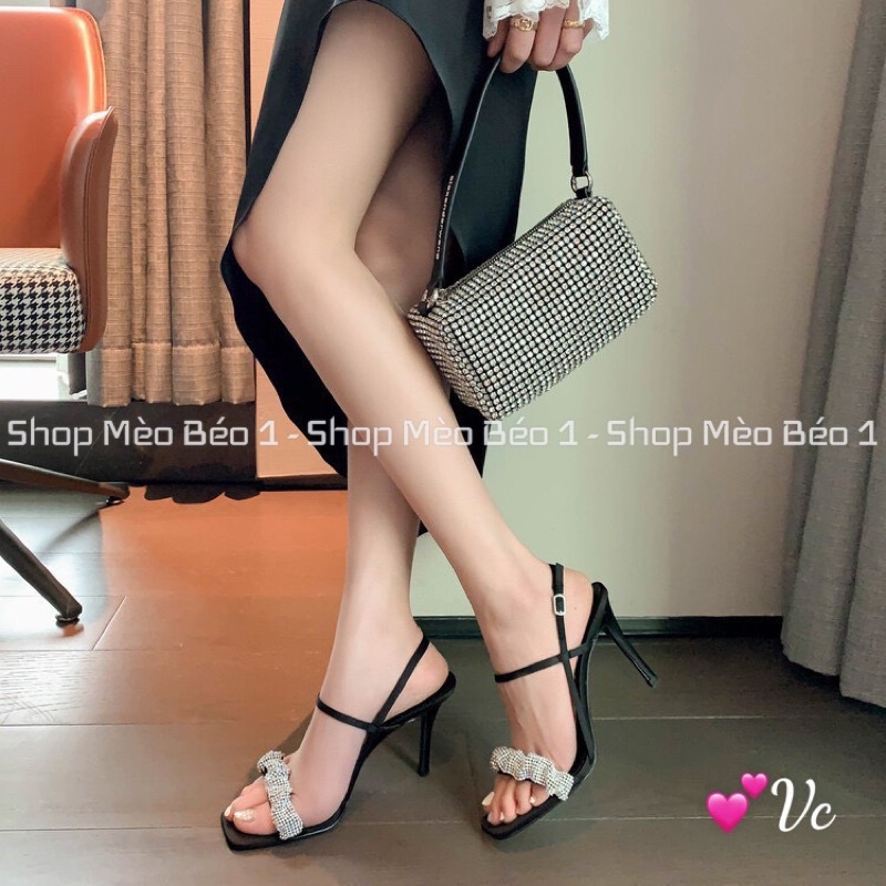 Sandal cnk quai đá nhún ngang xuất dư gót nhọn fullbox