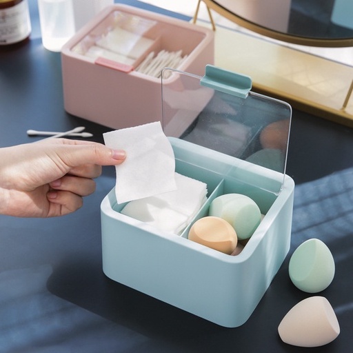 Hộp đựng son môi Dung tích lớn Thiết kế dạng lưới hai lớp trong suốt có nắp cho văn phòng tại nhà Hydrogen065
