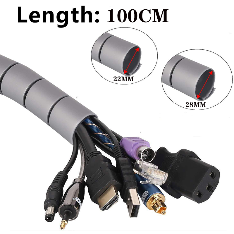 Cáp quản lý xoắn ốc 22 mm và 28 mm