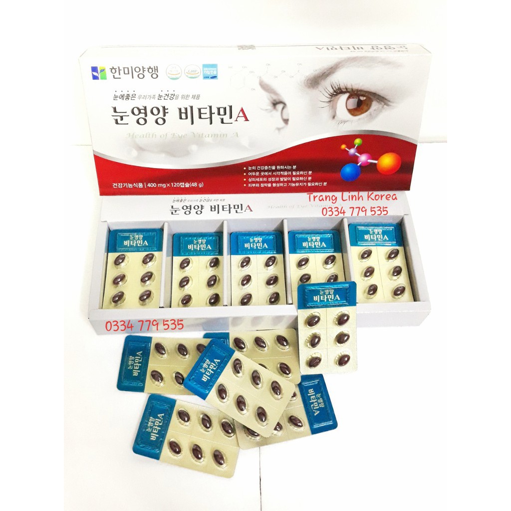 [ Trợ Giá ] Bổ Mắt VitaminA Hanmi Hàn Quốc, Hộp 120 viên