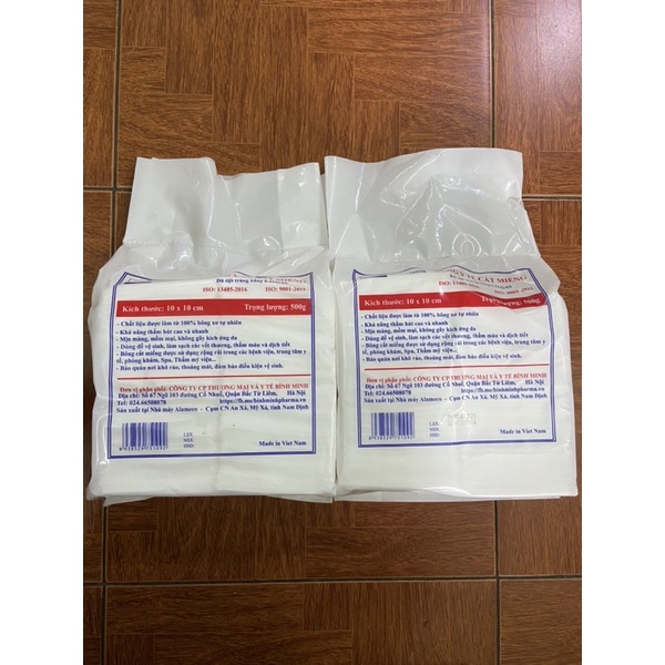 BÔNG Y TẾ CẮT SẴN 0,5kg (BÌNH MINH) kích thước 7x7
