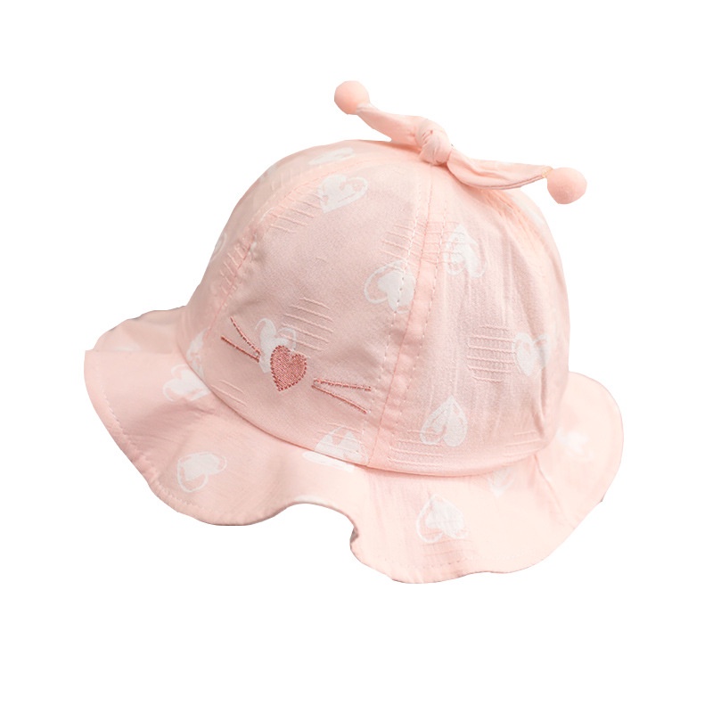 Mũ Tai Bèo Che Nắng Thêu Họa Tiết Hoạt Hình Thời Trang Xuân Hè Cho Bé