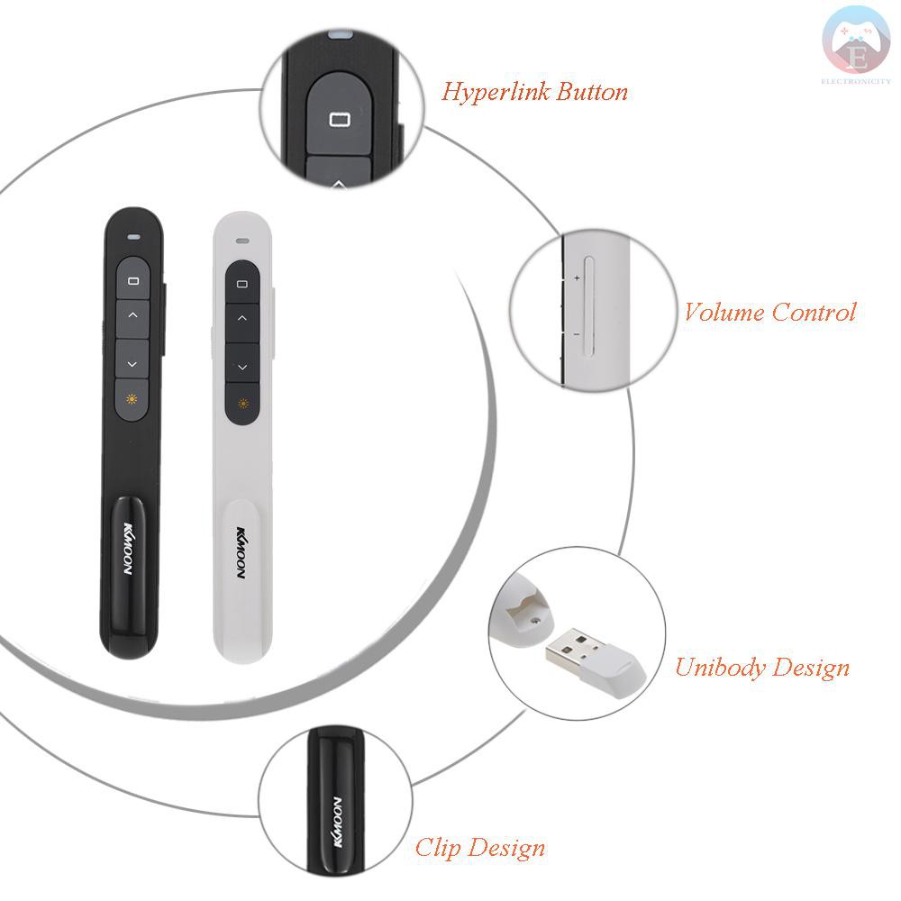 Ê KKmoon 2.4GHz Wireless PowerPoint Clicker Remote Controller Flip Pen Pointer Handheld PPT Presenter Unibody 10m Contro