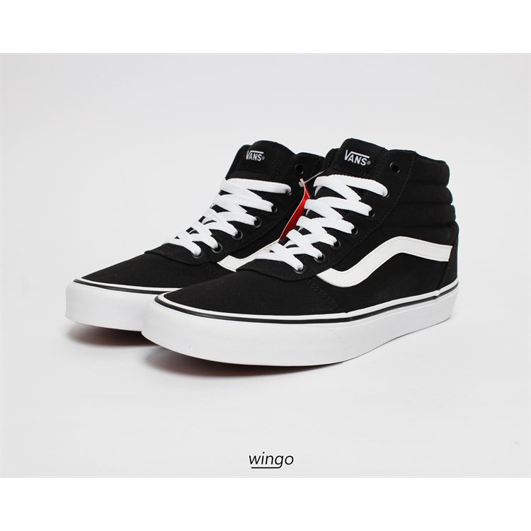 (Giày Chính Hãng) Vans Ward Cao Cổ Black/White Canvas