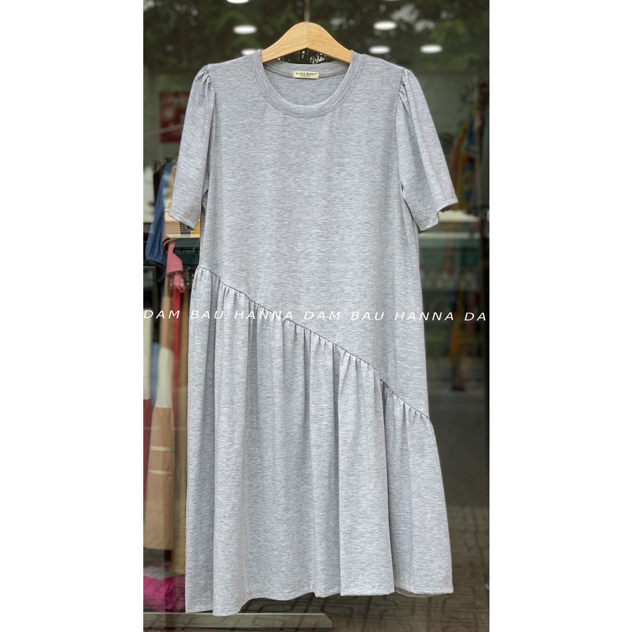 [HANNA -Size 40-75kg ] Đầm bầu thun cotton mặc ở nhà vải cotton lạnh loại 1vải mềm mát đường may chắc chắn lên dáng đẹp