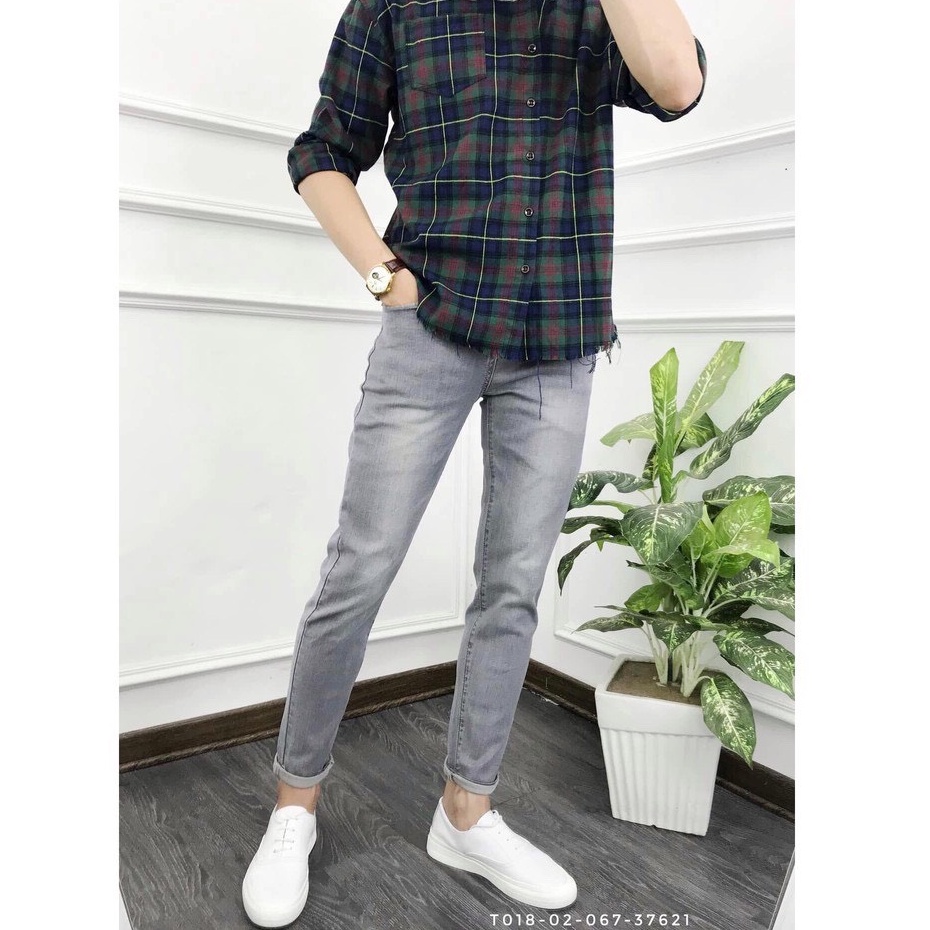 Quần Nam Dài Jean Xám Lông Chuột Trơn Dễ Phối Đồ  (Mẫu 456)