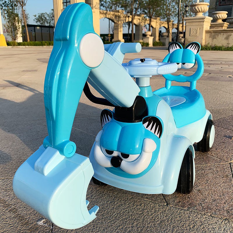 Tik Tok Children’s Car máy xúc trẻ em ô tô đồ chơi có thể đi bốn bánh Xe Niuniu nhạc