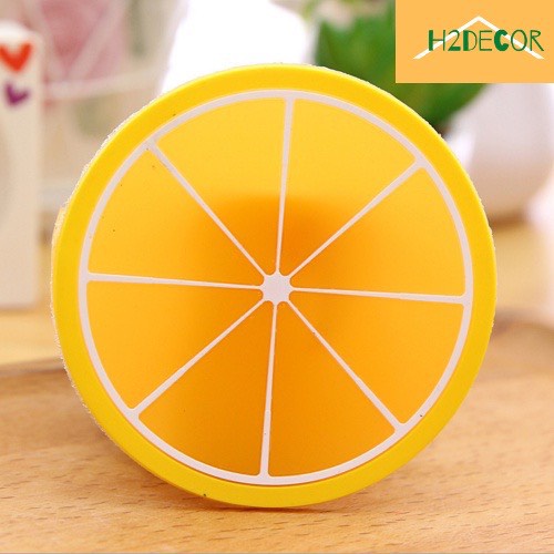 Miếng lót cốc silicone hình hoa quả tươi mát, miếng lót ly hình trái cây siêu dễ thương H2decor