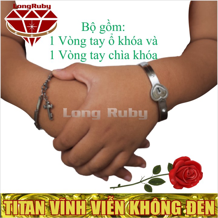 Bộ VÒNG TAY Ổ KHÓA và VÒNG TAY CHÌA KHÓA CẶP ĐÔI TÌNH YÊU VĨNH CỬU