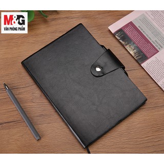 Sổ Bìa Da M&G APYG1Y99A Giấy A5 , 112 trang bìa màu đen có nút bóp