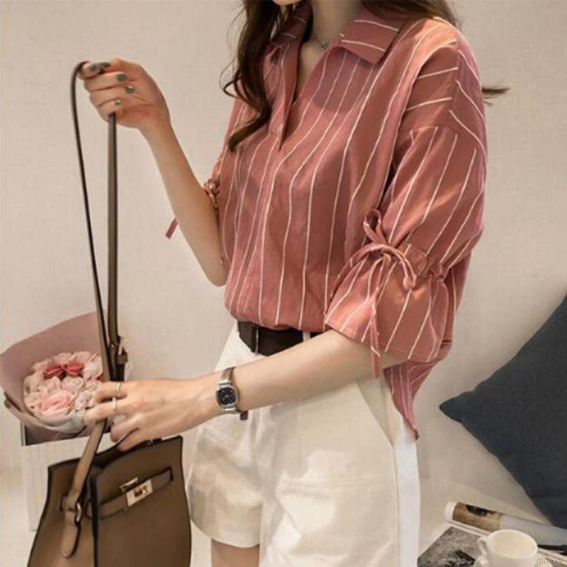 Áo Sơ Mi Tay Cánh Bướm Cổ Chữ V Thời Trang Hàn Quốc Dành Cho Nữ