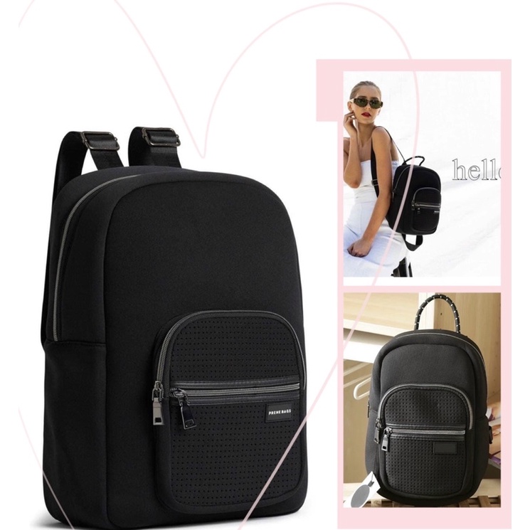 TNS-Balo form vuông siêu nhẹ có ngăn laptop Prene backpack-2 size-màu đen basic