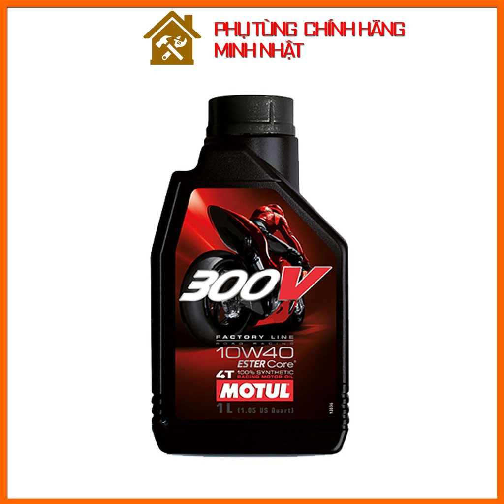 Dầu nhớt Motul 300V tem 1 lớp | dầu nhớt FL Road racing 10W40 dung tích 1L