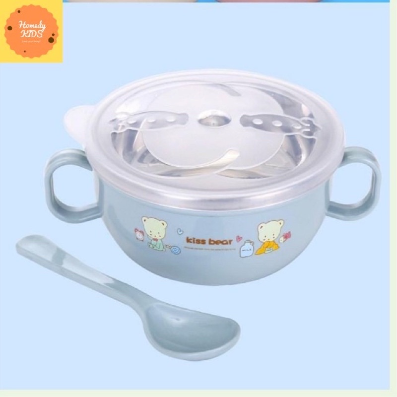 Bộ bát thìa ăn dặm inox 304 hàng đẹp