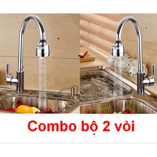 Combo 2 Đầu Nối Vòi Nước Chậu Rửa Chén Bát Xoay 360 độ ( đầu vòi bạc)