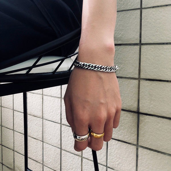 🔥🔥Vòng tay đôi Nam nữ Cuban Thép titan HIPHOP đơn giá Phong cách Hàn quốc Thép titan Không phai màu VT-031 | BigBuy360 - bigbuy360.vn