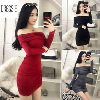 [HÌNH THẬT] Áo Váy Đầm Ôm Body DRESSIE Đẹp Trễ Vai Sexy Quyến Rũ Thời Trang Dạo Phố Dự Tiệc Cưới Xinh Xắn - DB121
