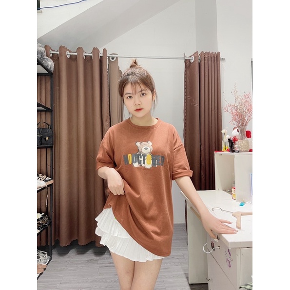 Áo phông 3158 in hình gấu form giấu quần