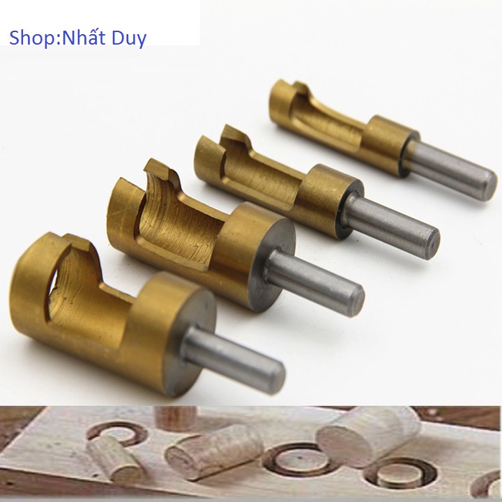 bộ 4 mũi khoan lấy nút gỗ_chốt gỗ_chân 6,3