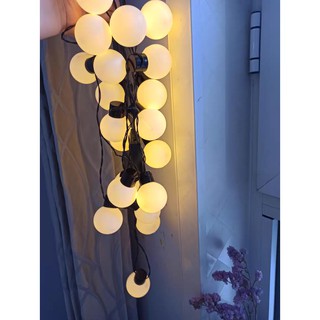 Dây đèn bi tròn bóng to chui màu đen GLOBE 4cm dài 5m ( Ping Pong light )