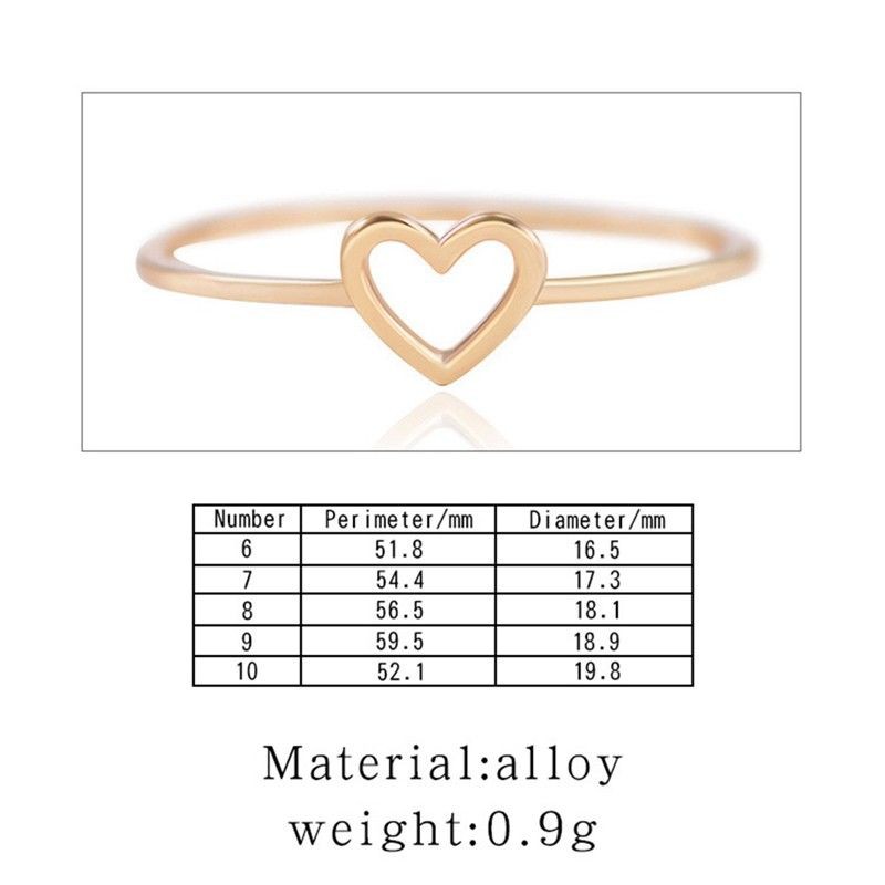 Set 1 nhẫn mạ vàng / bạc hình trái tim xinh xắn dành cho nữ