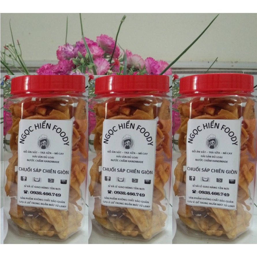 Combo 3 hộp chuối sáp chiên giòn nhà làm, thơm ngon tuyệt đỉnh như hình 300g, NGỌC HIỂN FOODY