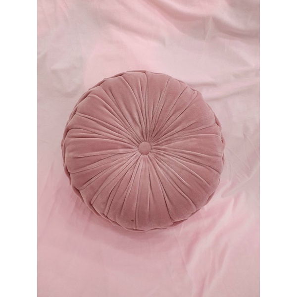 Gối tựa lưng sofa đệm ngồi bệt tròn hình bí ngô bánh xe  sang chảnh, vải nỉ nhung cao cấp mẫu mới 40cm hàng hót _TN1