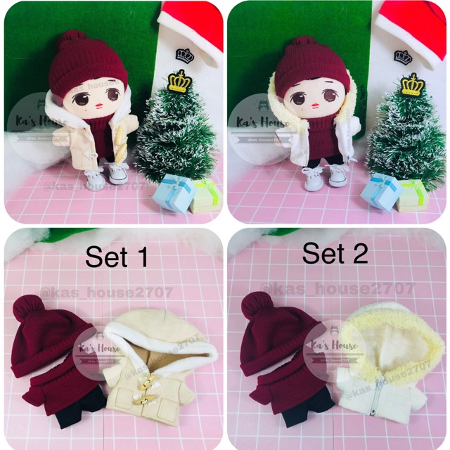 {15cm-20cm} HÀNG CÓ SẴN - Set áo quần ấm (không bao gồm giày), outfit doll, outfit cho doll