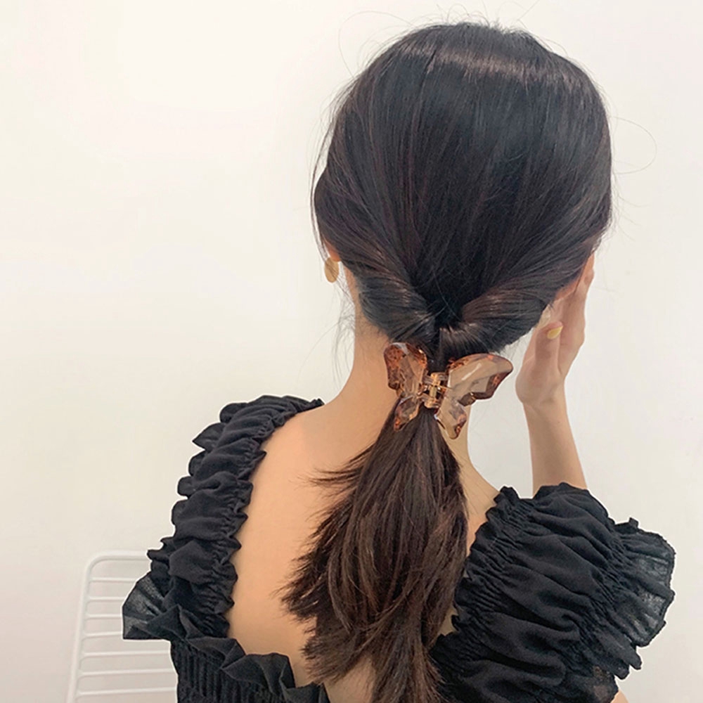 Kẹp tóc hình bướm bằng nhựa nhiều màu sắc thời trang giản dị tùy chọn dành cho nữ