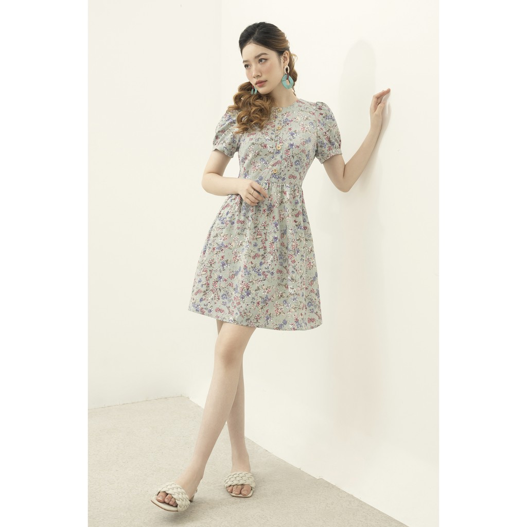 Đầm cổ tròn basic hoa summer nền navi 1VA1095  ADORE DRESS | BigBuy360 - bigbuy360.vn