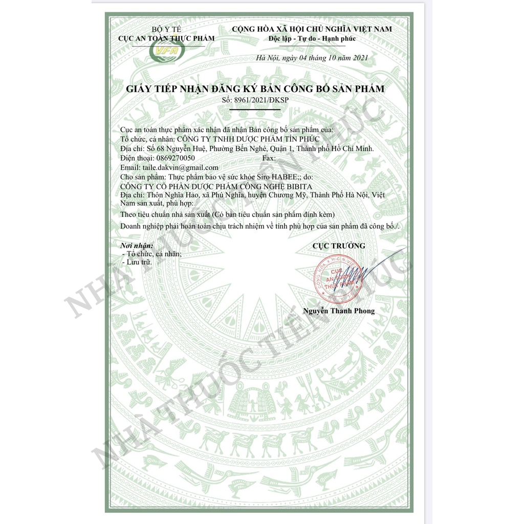 Siro ho HABEE giảm ho cảm cúm sổ mũi cao lá thường xuân  cho bé