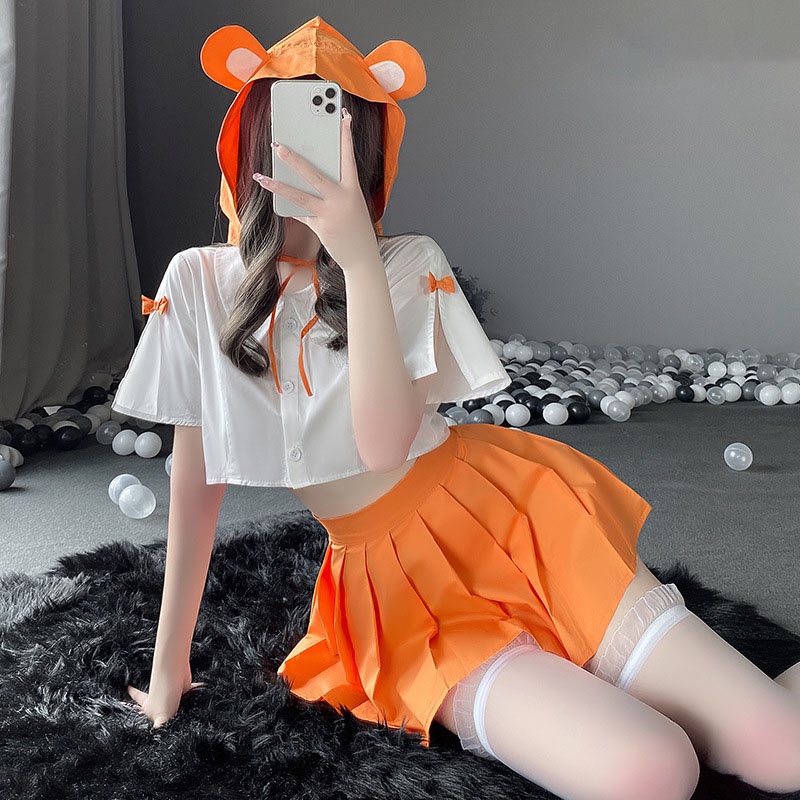 Bộ Đồ Ngủ Hóa Trang Đồng Phục Học Sinh Gợi Cảm Dễ Thương Cho Nữ